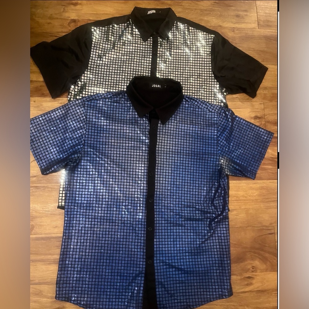 Vintage BUNDLE- 2 Jogal rave/party Short Sleeve Button-Up Shirts